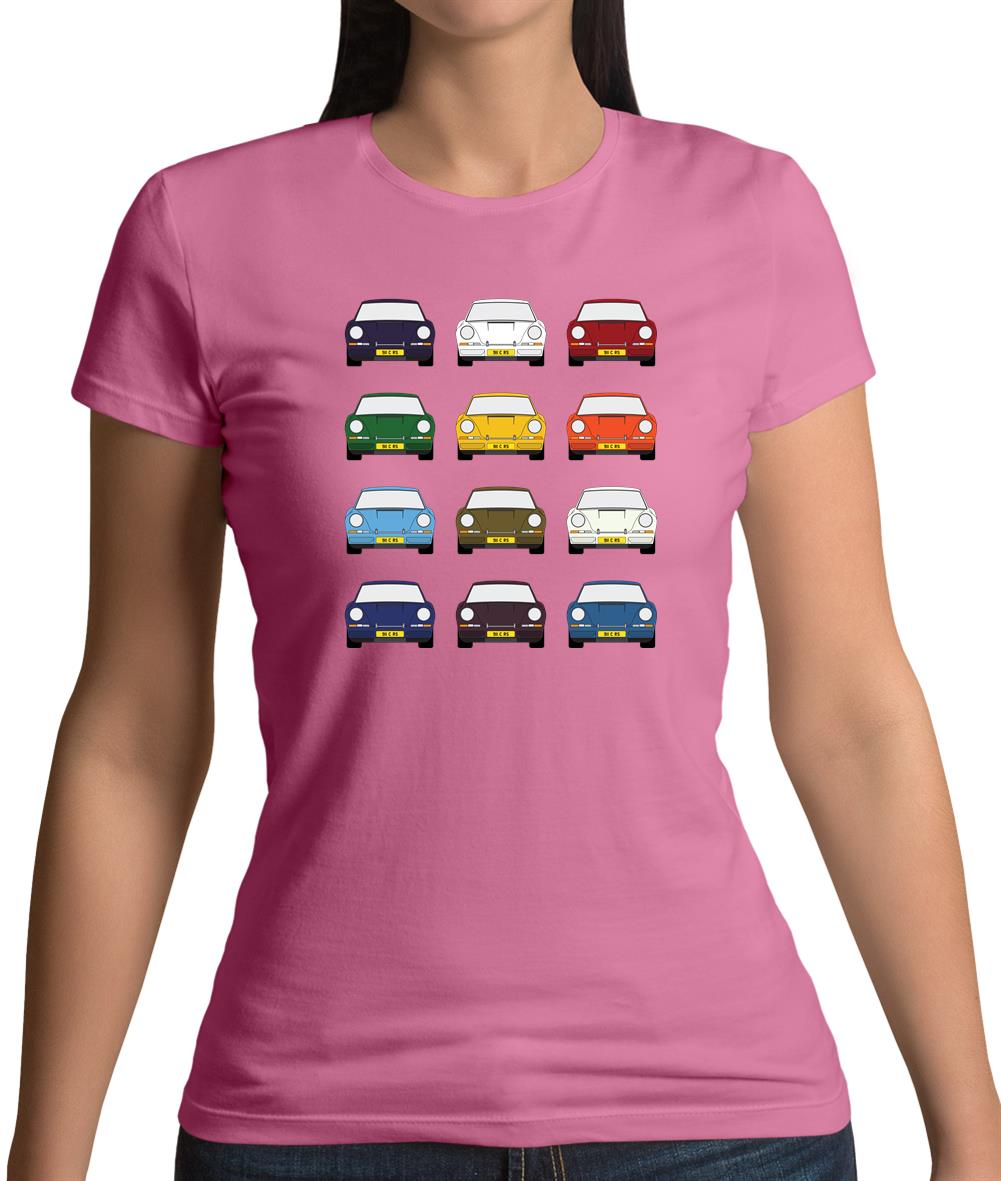 Porsche 911 Carrera Rs 12 Colours Womens T-Shirt Porsche 911 Carrera Rs 12 Colours Womens T-Shirt