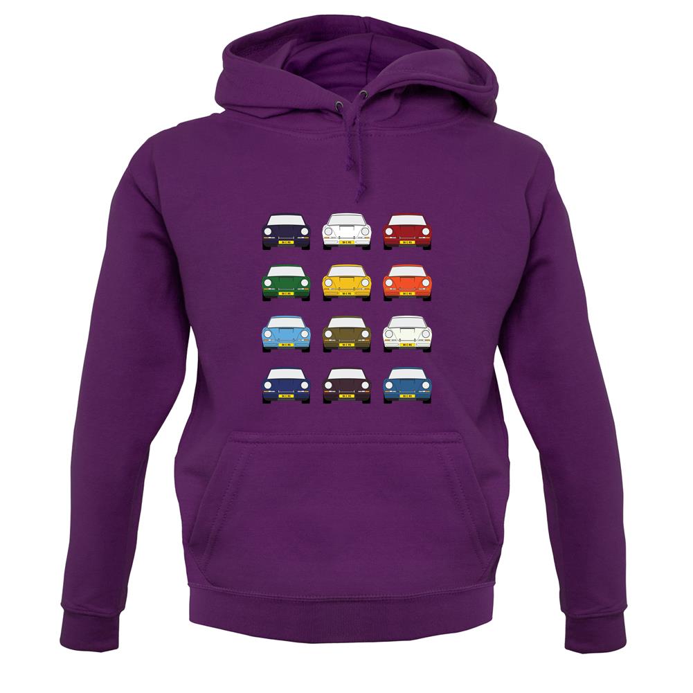 Porsche 911 Carrera Rs 12 Colours unisex hoodie Porsche 911 Carrera Rs 12 Colours unisex hoodie