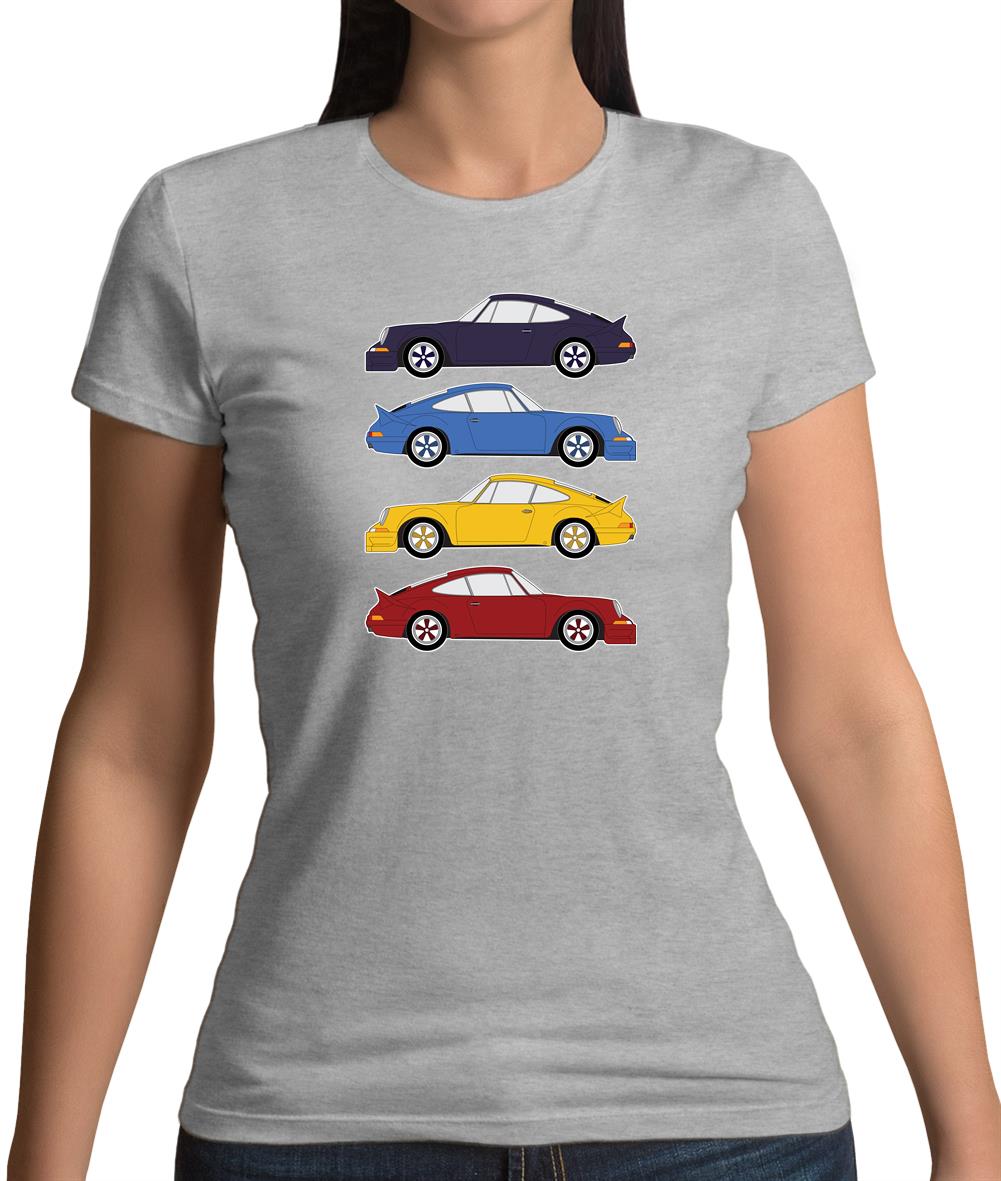 Porsche 911 Carrera Rs 4 Colours Womens T-Shirt Porsche 911 Carrera Rs 4 Colours Womens T-Shirt
