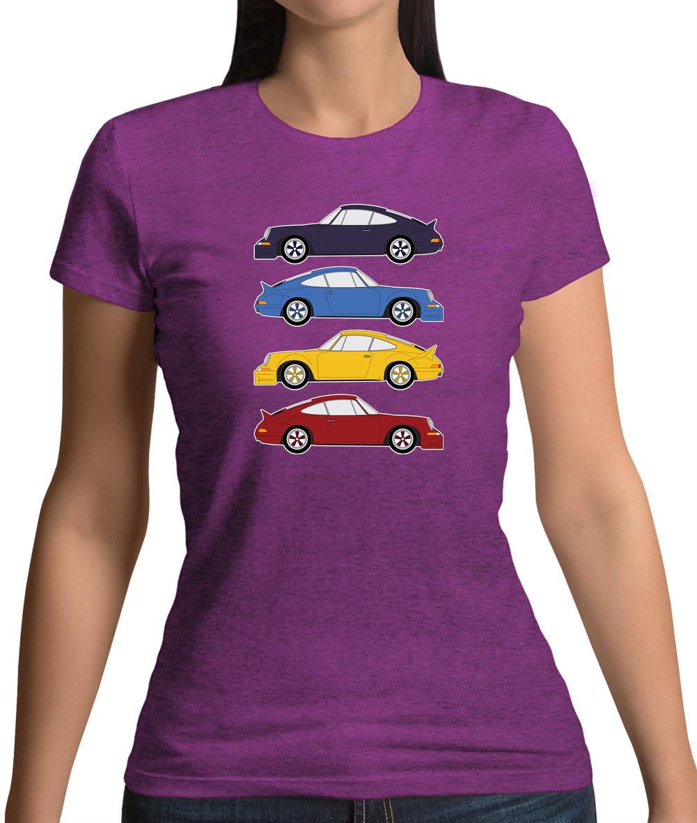 Porsche 911 Carrera Rs 4 Colours Womens T-Shirt Porsche 911 Carrera Rs 4 Colours Womens T-Shirt