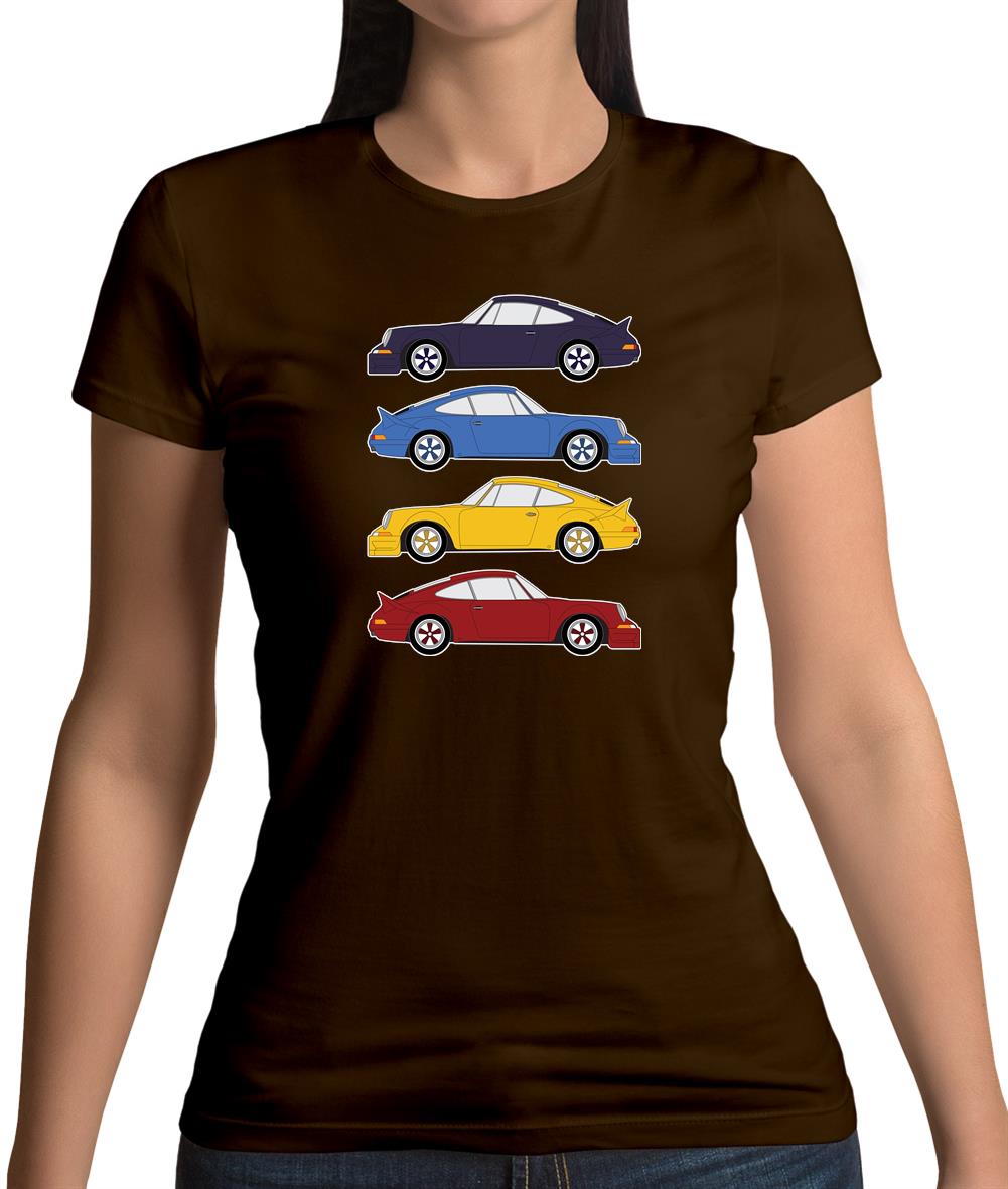 Porsche 911 Carrera Rs 4 Colours Womens T-Shirt Porsche 911 Carrera Rs 4 Colours Womens T-Shirt