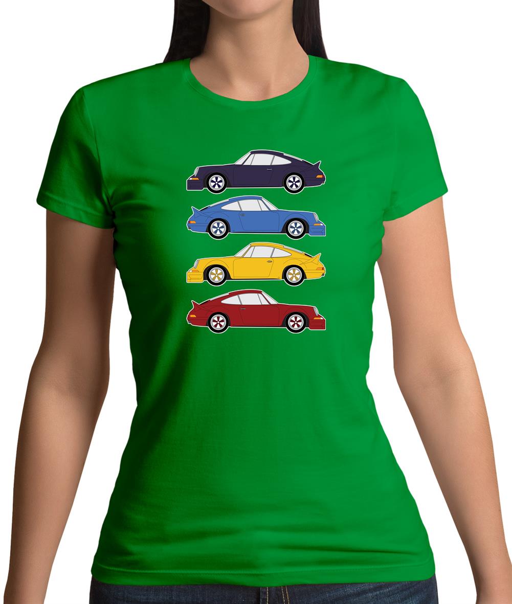 Porsche 911 Carrera Rs 4 Colours Womens T-Shirt Porsche 911 Carrera Rs 4 Colours Womens T-Shirt
