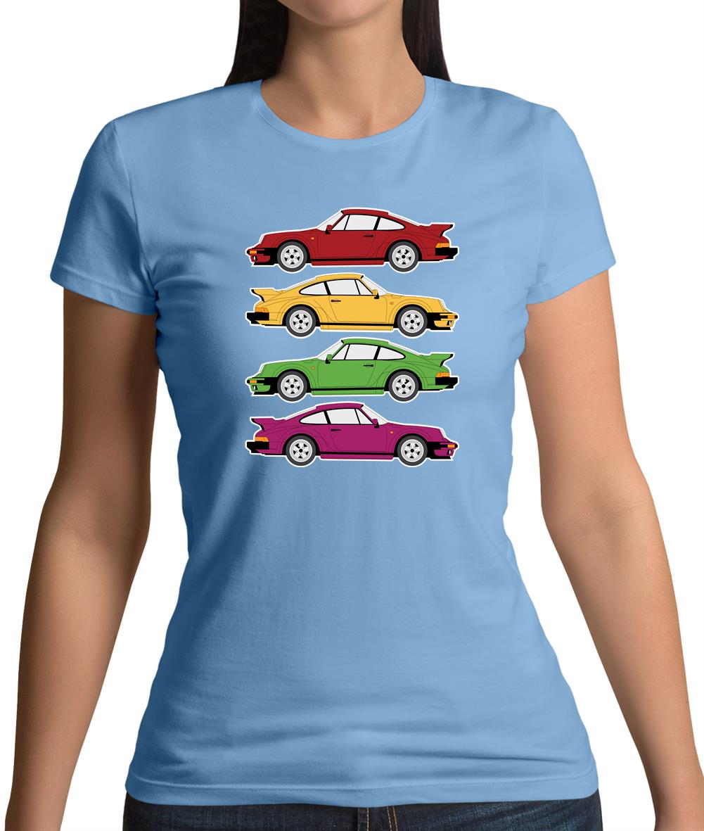 Porsche 911 Turbo 930 4 Colours Womens T-Shirt Porsche 911 Turbo 930 4 Colours Womens T-Shirt