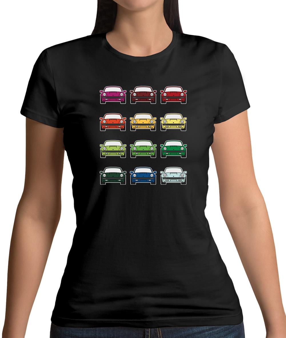 Porsche Box 964 T 12 Colour Grid Womens T-Shirt Porsche Box 964 T 12 Colour Grid Womens T-Shirt