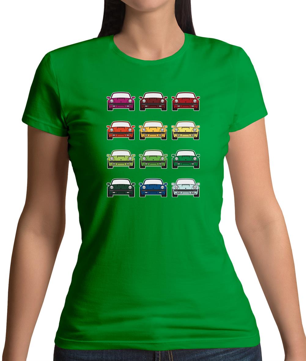 Porsche Box 964 T 12 Colour Grid Womens T-Shirt Porsche Box 964 T 12 Colour Grid Womens T-Shirt