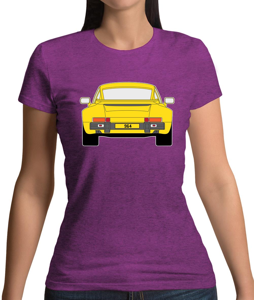 Porsche 911 964 Rear Summer Yellow Womens T-Shirt Porsche 911 964 Rear Summer Yellow Womens T-Shirt