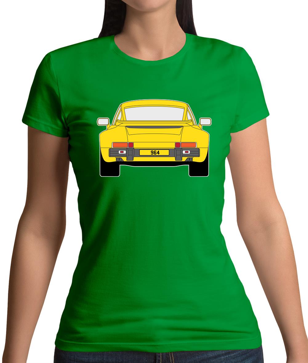 Porsche 911 964 Rear Summer Yellow Womens T-Shirt Porsche 911 964 Rear Summer Yellow Womens T-Shirt