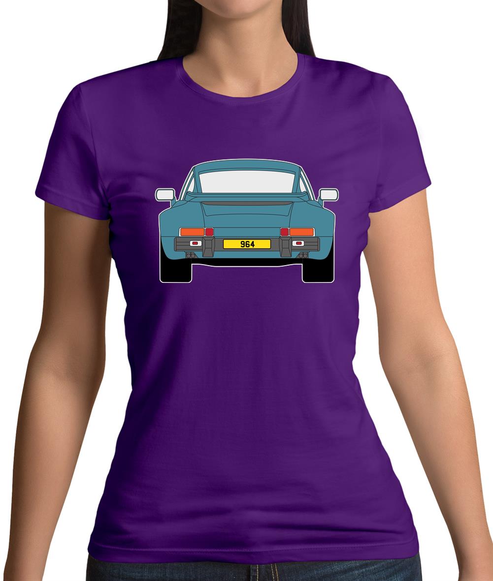 Porsche 911 964 Rear Turquoise Womens T-Shirt Porsche 911 964 Rear Turquoise Womens T-Shirt
