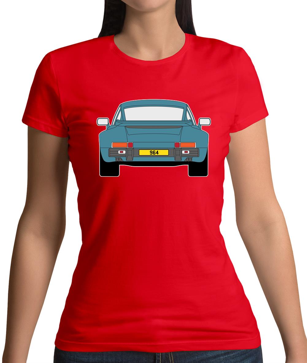 Porsche 911 964 Rear Turquoise Womens T-Shirt Porsche 911 964 Rear Turquoise Womens T-Shirt