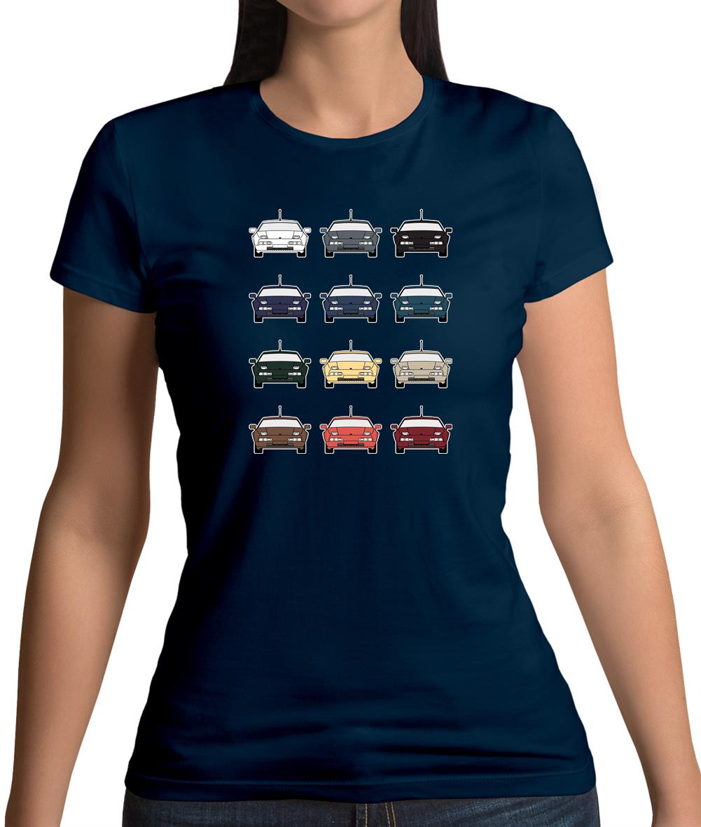 Porsche Box 928 T 12 Colour Grid Womens T-Shirt Porsche Box 928 T 12 Colour Grid Womens T-Shirt