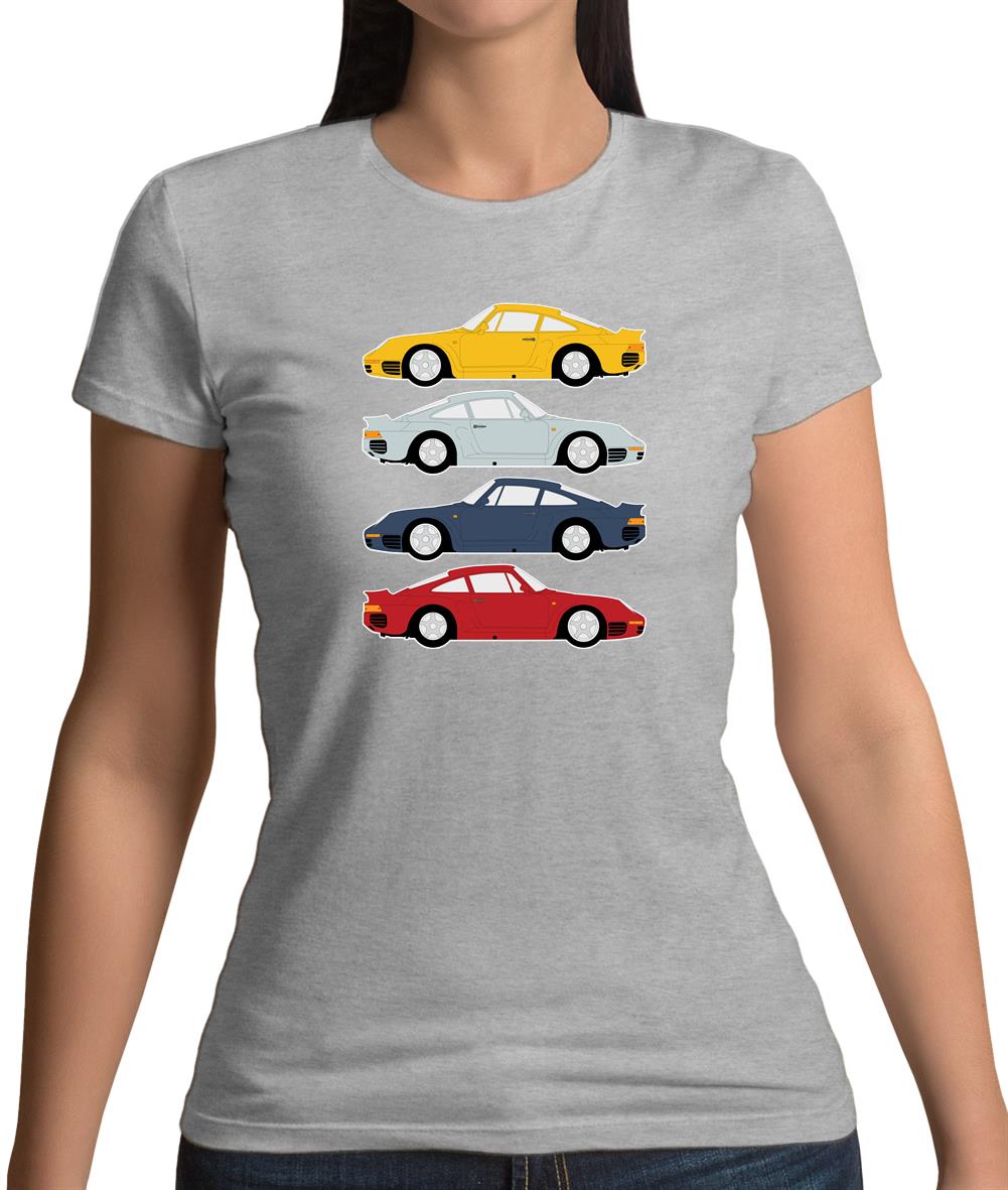 Porsche 959 Colour Grid Womens T-Shirt Porsche 959 Colour Grid Womens T-Shirt