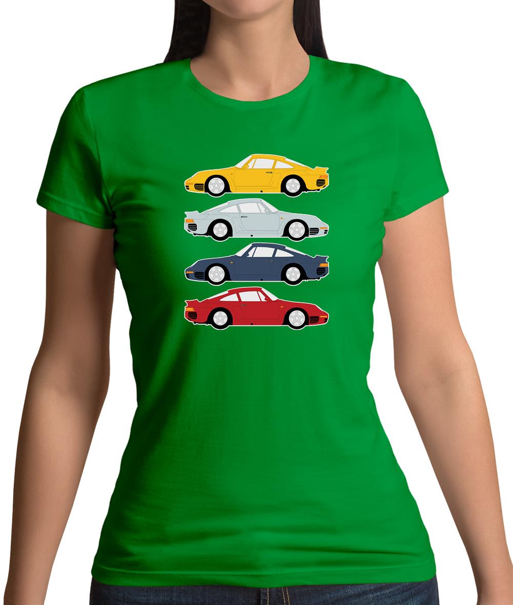 Porsche 959 Colour Grid Womens T-Shirt Porsche 959 Colour Grid Womens T-Shirt