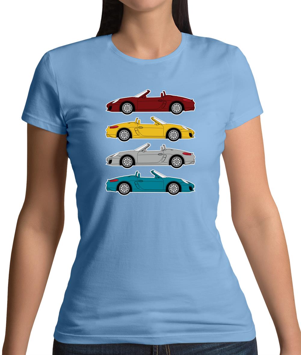 Porsche Box 981 4 Colour Grid Womens T-Shirt Porsche Box 981 4 Colour Grid Womens T-Shirt