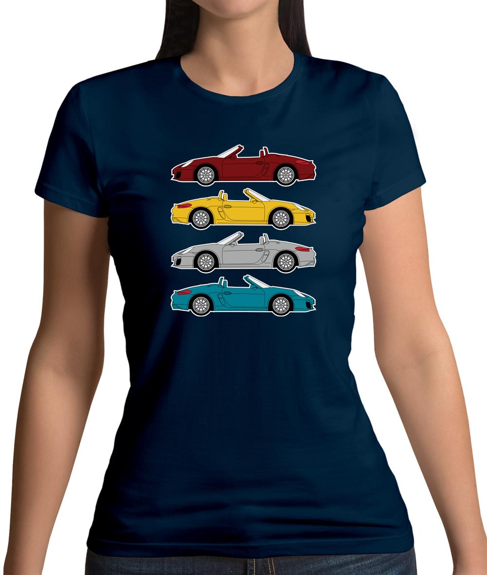Porsche Box 981 4 Colour Grid Womens T-Shirt Porsche Box 981 4 Colour Grid Womens T-Shirt