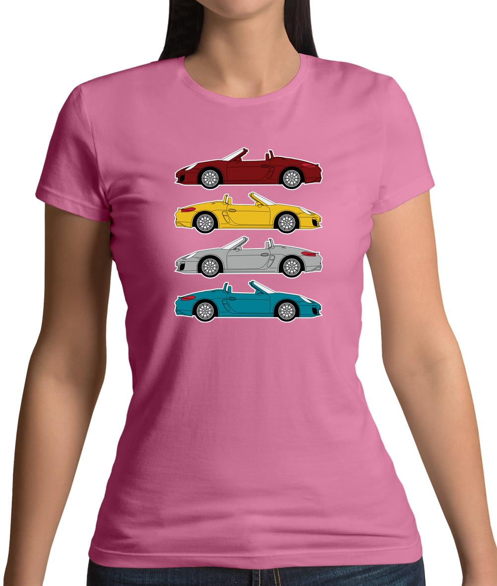 Porsche Box 981 4 Colour Grid Womens T-Shirt Porsche Box 981 4 Colour Grid Womens T-Shirt