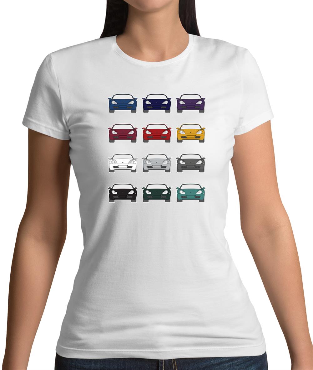 Porsche Box 986 T 12 Colour Grid Womens T-Shirt Porsche Box 986 T 12 Colour Grid Womens T-Shirt
