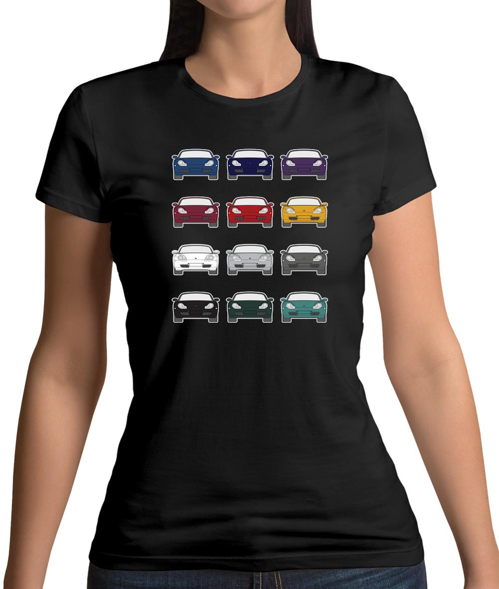 Porsche Box 986 T 12 Colour Grid Womens T-Shirt Porsche Box 986 T 12 Colour Grid Womens T-Shirt