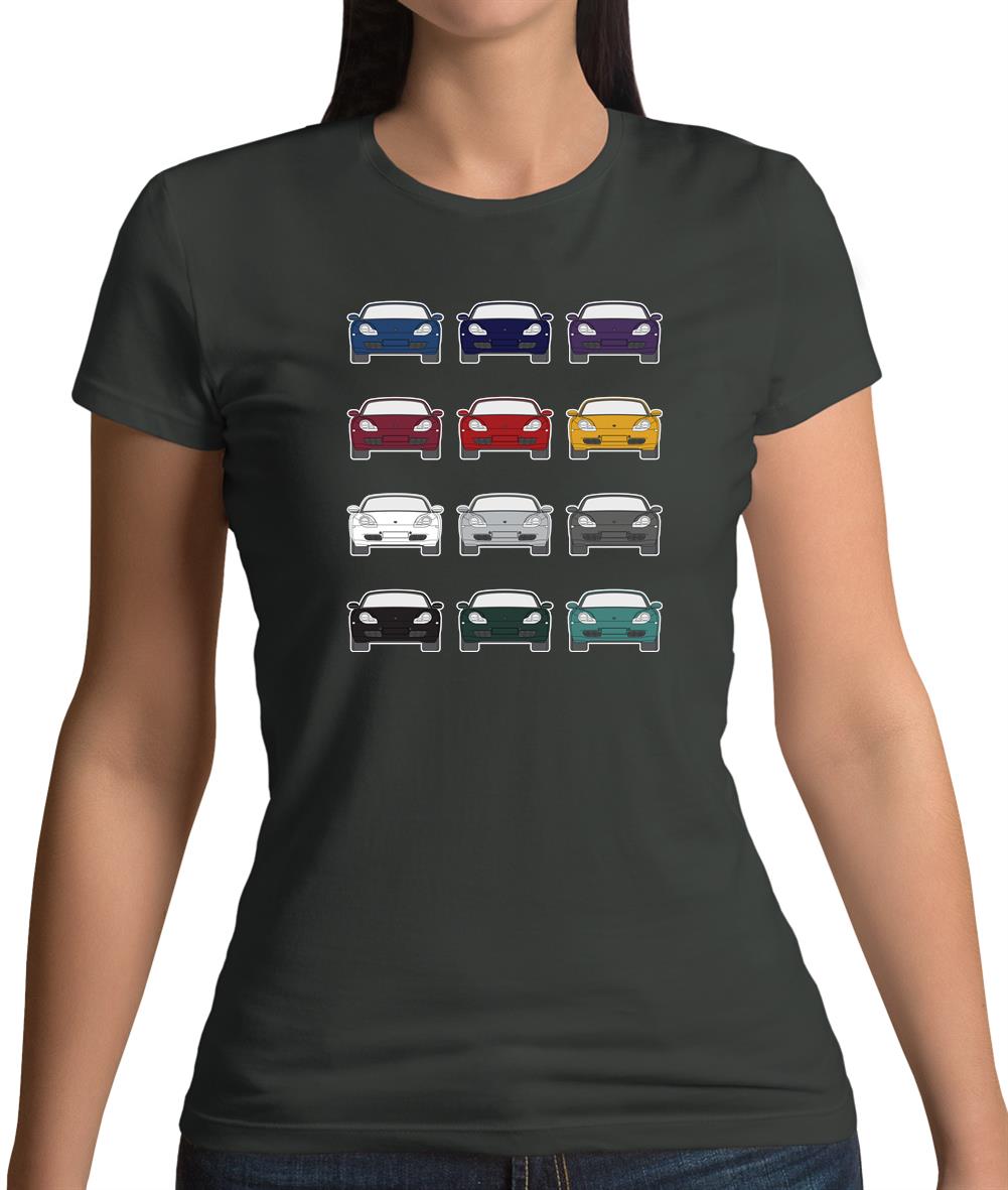 Porsche Box 986 T 12 Colour Grid Womens T-Shirt Porsche Box 986 T 12 Colour Grid Womens T-Shirt