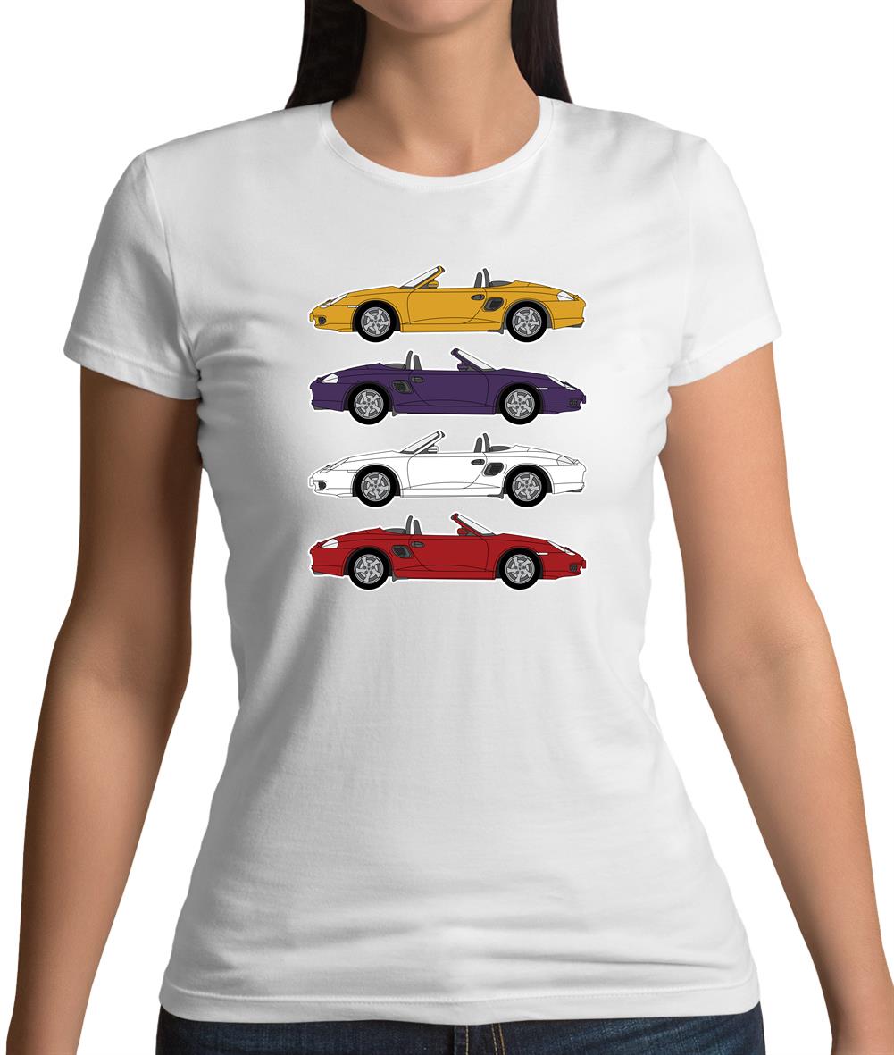 Porsche Box 986 4 Colour Grid Womens T-Shirt Porsche Box 986 4 Colour Grid Womens T-Shirt