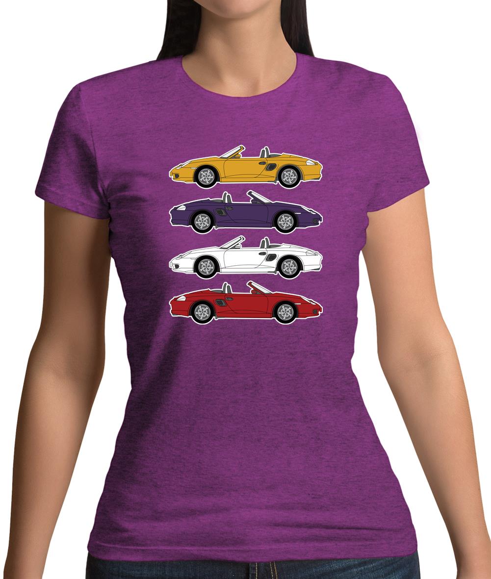 Porsche Box 986 4 Colour Grid Womens T-Shirt Porsche Box 986 4 Colour Grid Womens T-Shirt