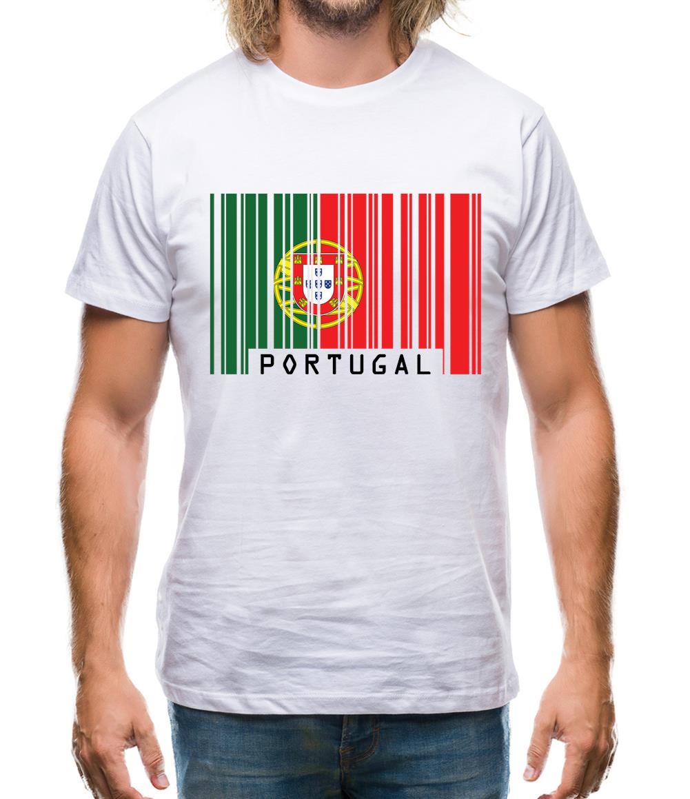 Portugal Barcode Style Flag Mens T-Shirt Portugal Barcode Style Flag Mens T-Shirt