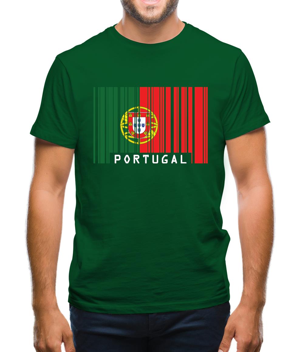 Portugal Barcode Style Flag Mens T-Shirt Portugal Barcode Style Flag Mens T-Shirt