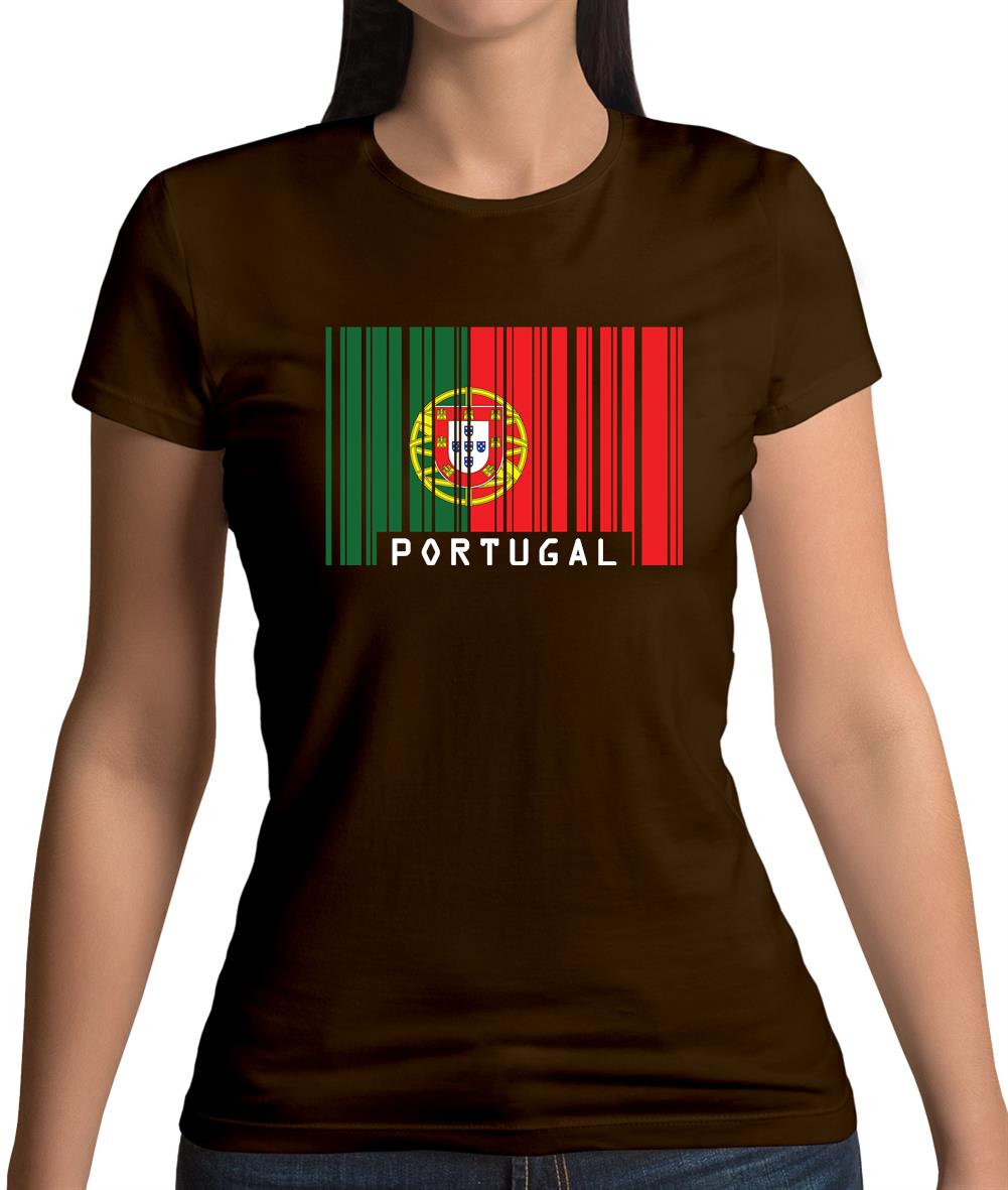 Portugal Barcode Style Flag Womens T-Shirt Portugal Barcode Style Flag Womens T-Shirt