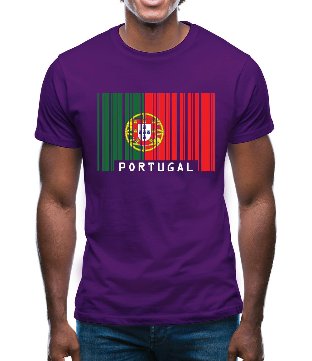 Portugal Barcode Style Flag Mens T-Shirt Portugal Barcode Style Flag Mens T-Shirt