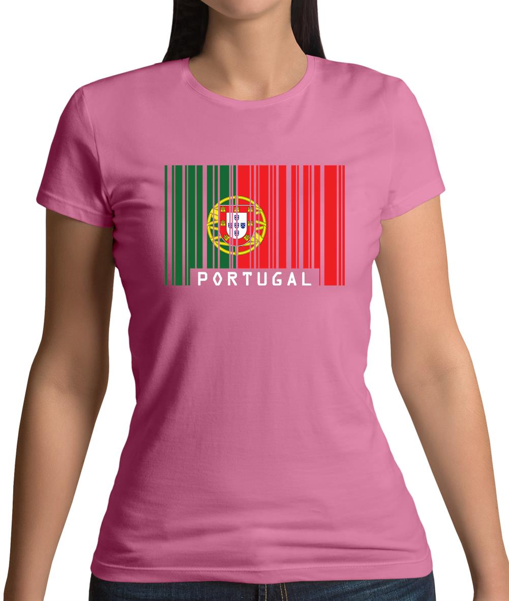 Portugal Barcode Style Flag Womens T-Shirt Portugal Barcode Style Flag Womens T-Shirt