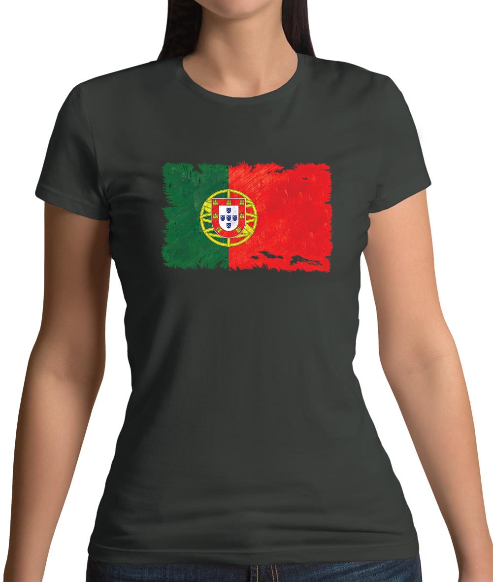 Portugal Grunge Style Flag Womens T-Shirt Portugal Grunge Style Flag Womens T-Shirt