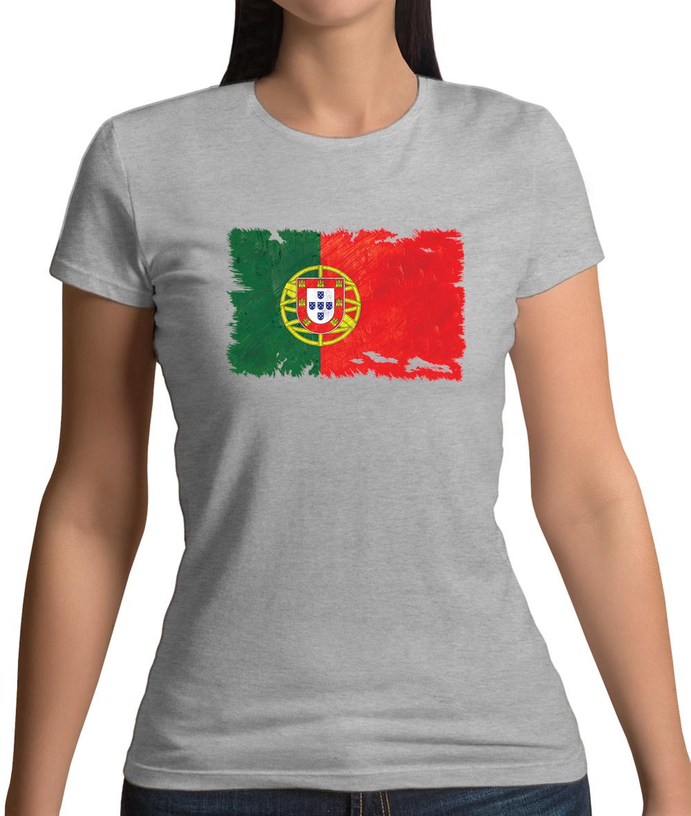 Portugal Grunge Style Flag Womens T-Shirt Portugal Grunge Style Flag Womens T-Shirt