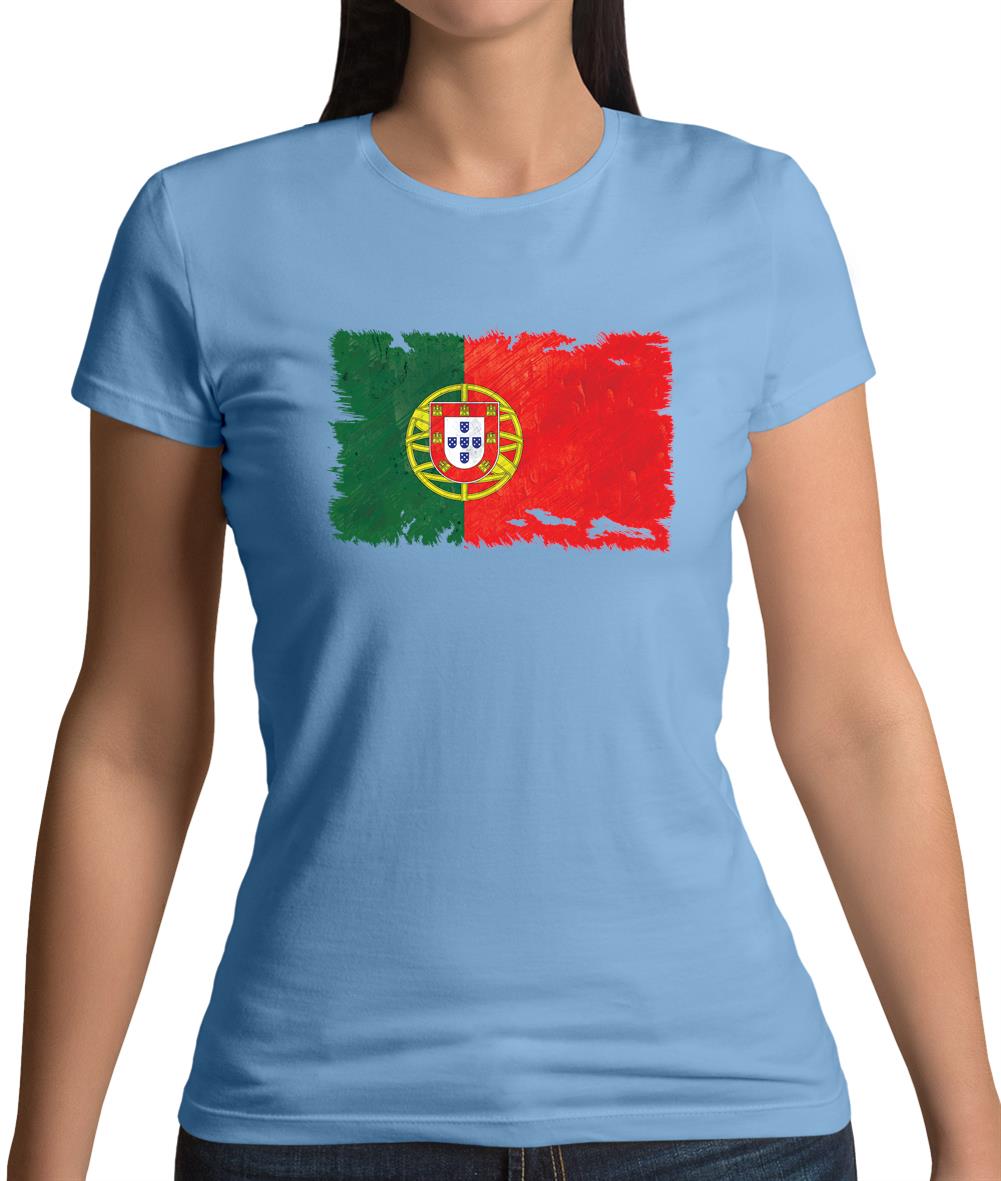 Portugal Grunge Style Flag Womens T-Shirt Portugal Grunge Style Flag Womens T-Shirt