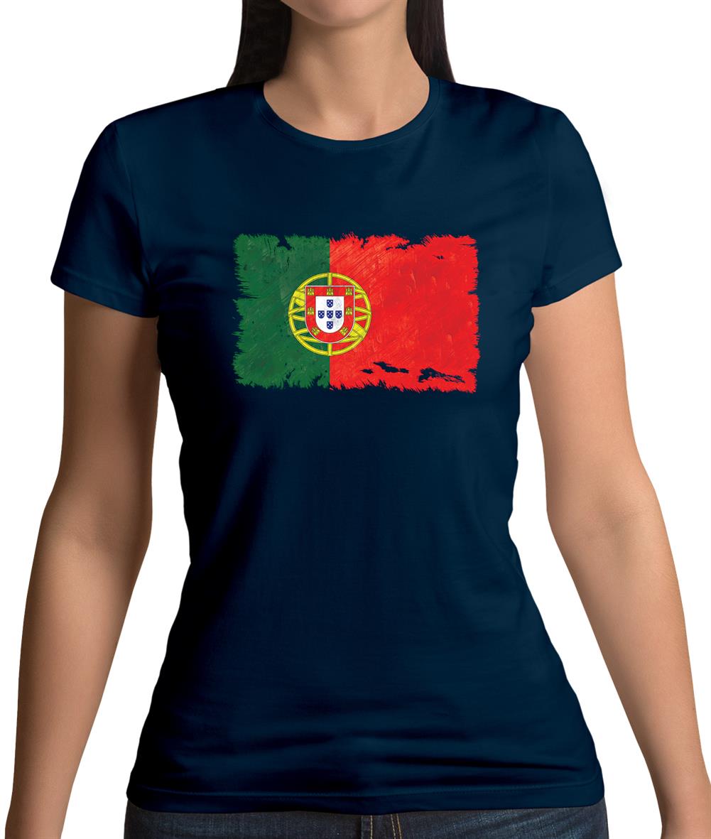 Portugal Grunge Style Flag Womens T-Shirt Portugal Grunge Style Flag Womens T-Shirt
