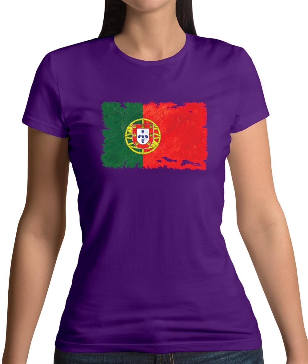 Portugal Grunge Style Flag Womens T-Shirt Portugal Grunge Style Flag Womens T-Shirt