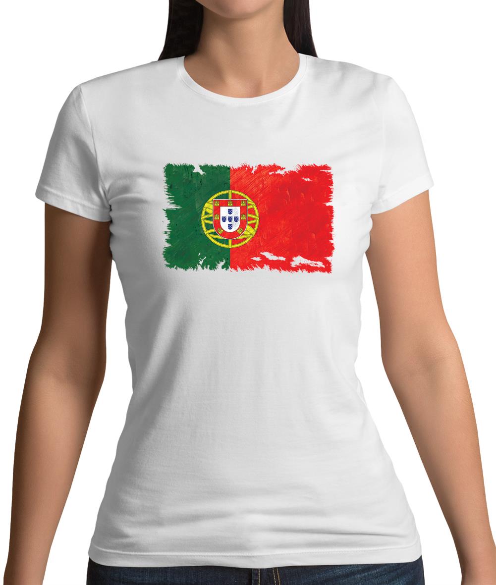 Portugal Grunge Style Flag Womens T-Shirt Portugal Grunge Style Flag Womens T-Shirt