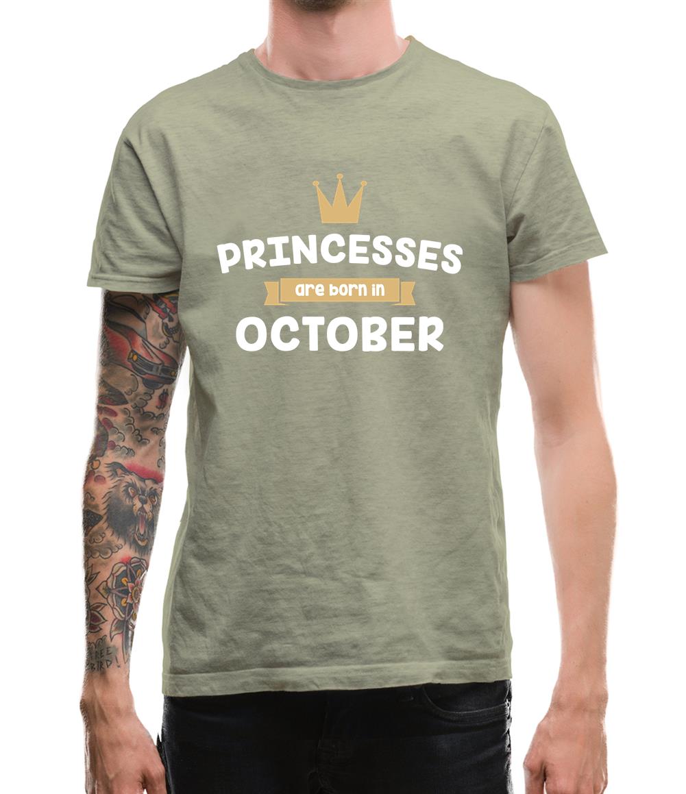 Princesses Are Born In October Mens T-Shirt Princesses Are Born In October Mens T-Shirt