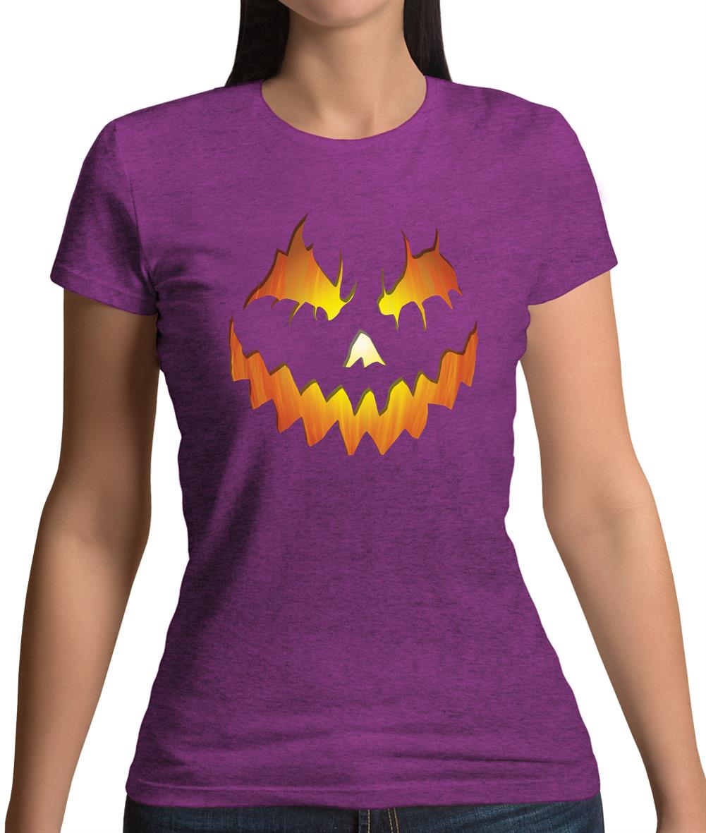 Halloween Pumpkin Face Womens T-Shirt Halloween Pumpkin Face Womens T-Shirt