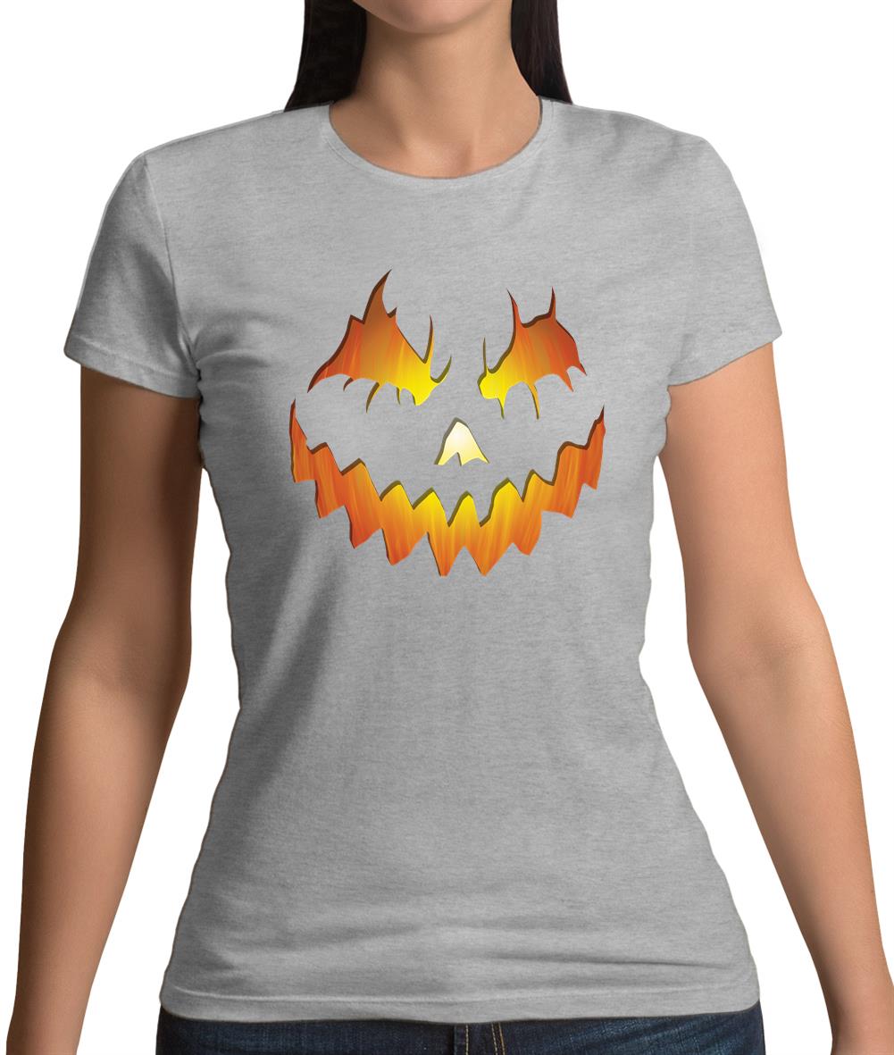 Halloween Pumpkin Face Womens T-Shirt Halloween Pumpkin Face Womens T-Shirt