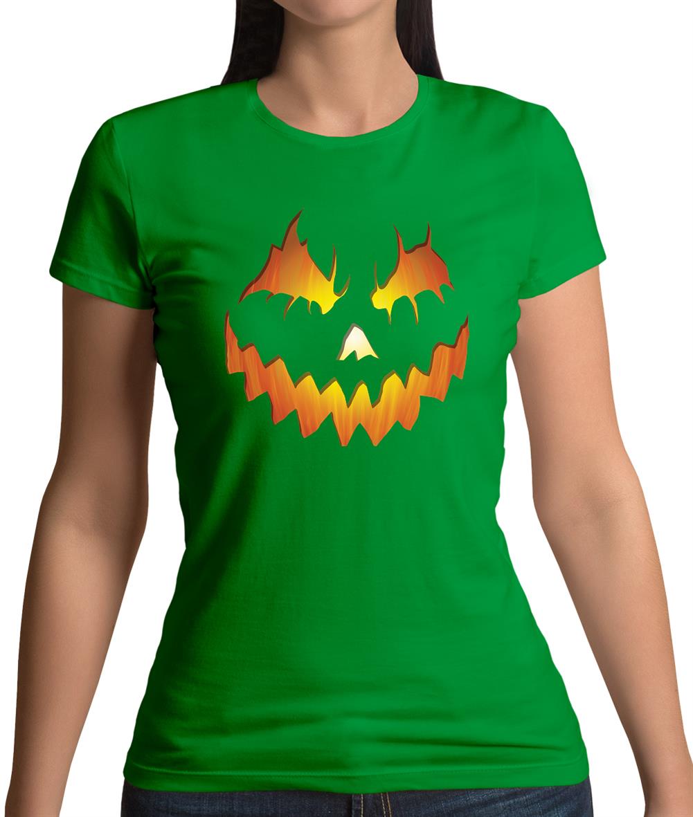 Halloween Pumpkin Face Womens T-Shirt Halloween Pumpkin Face Womens T-Shirt