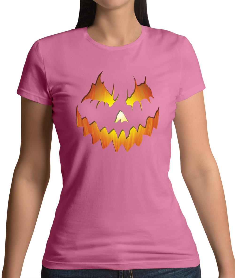 Halloween Pumpkin Face Womens T-Shirt Halloween Pumpkin Face Womens T-Shirt