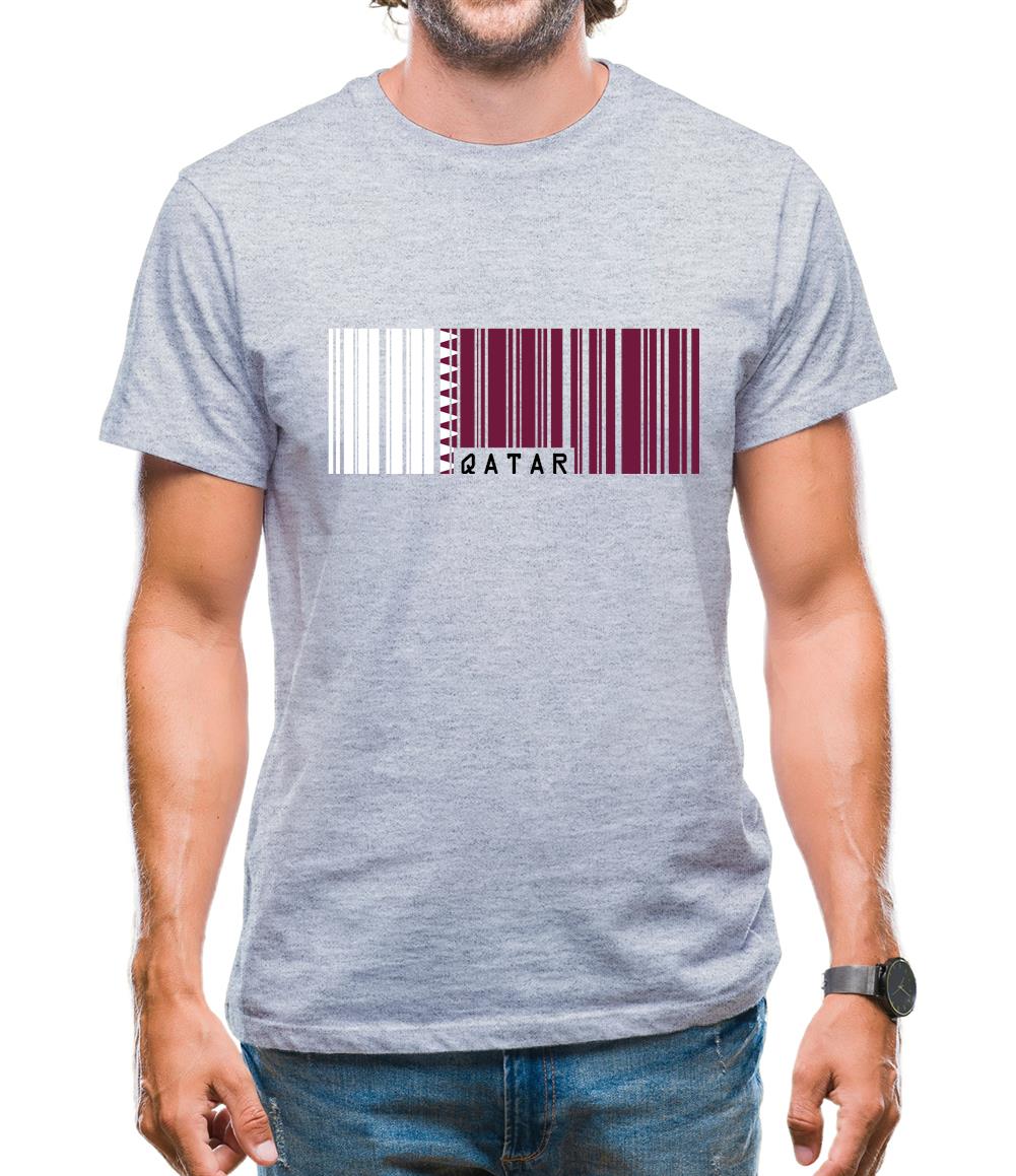 Qatar Barcode Style Flag Mens T-Shirt Qatar Barcode Style Flag Mens T-Shirt