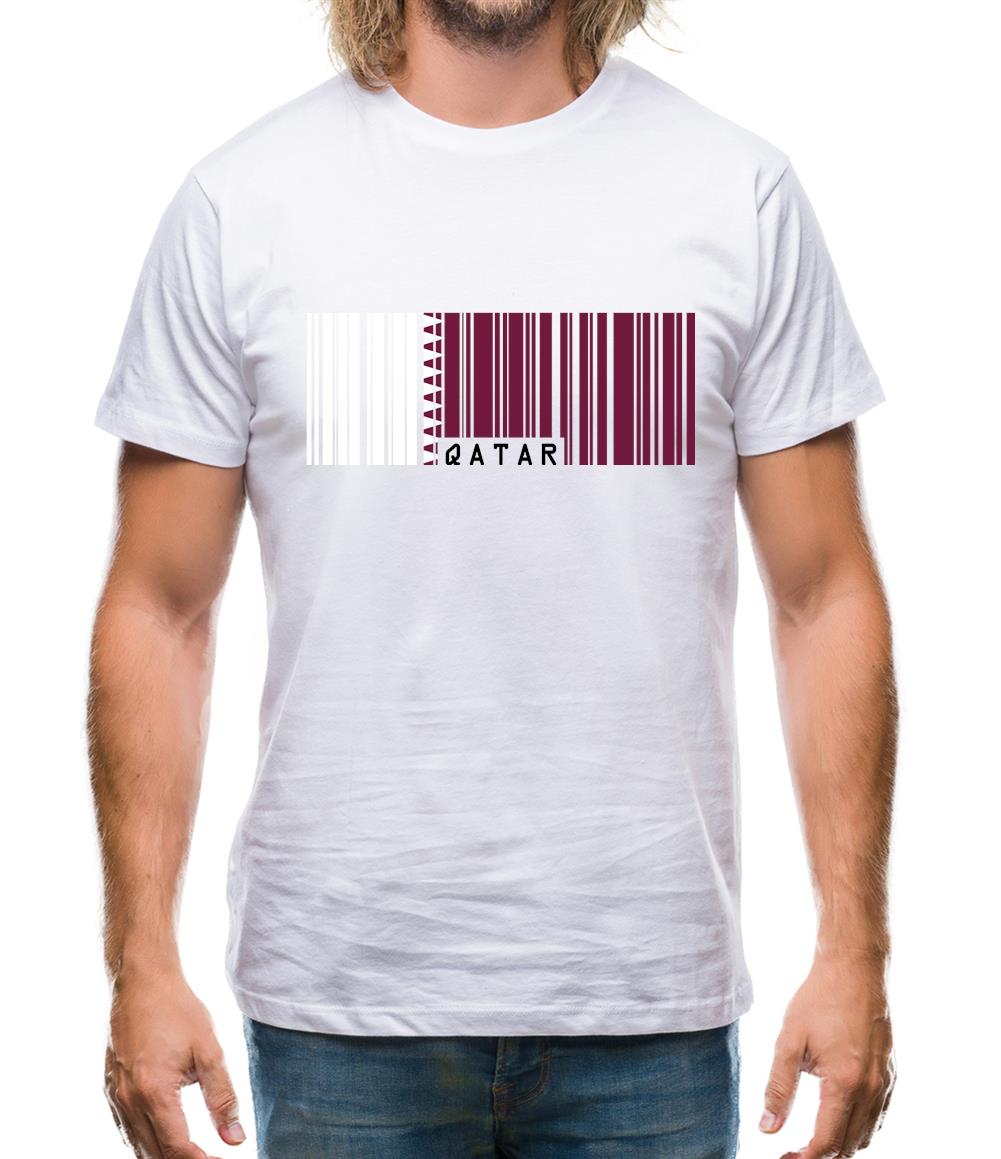 Qatar Barcode Style Flag Mens T-Shirt Qatar Barcode Style Flag Mens T-Shirt