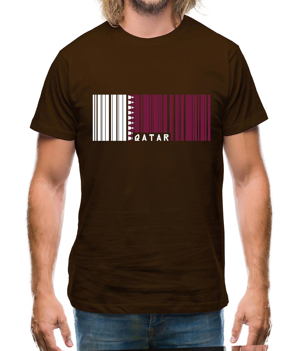 Qatar Barcode Style Flag Mens T-Shirt Qatar Barcode Style Flag Mens T-Shirt