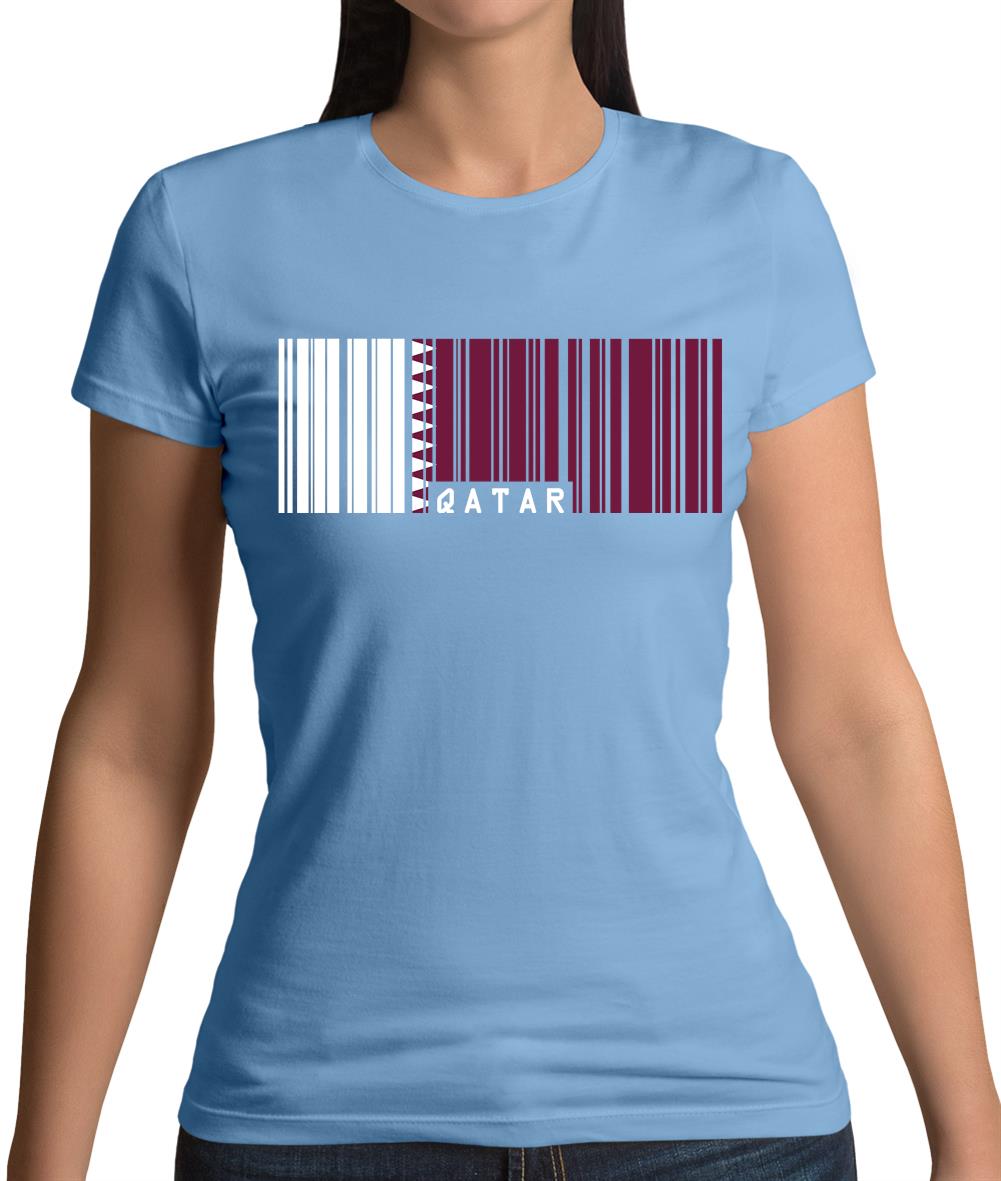 Qatar Barcode Style Flag Womens T-Shirt Qatar Barcode Style Flag Womens T-Shirt