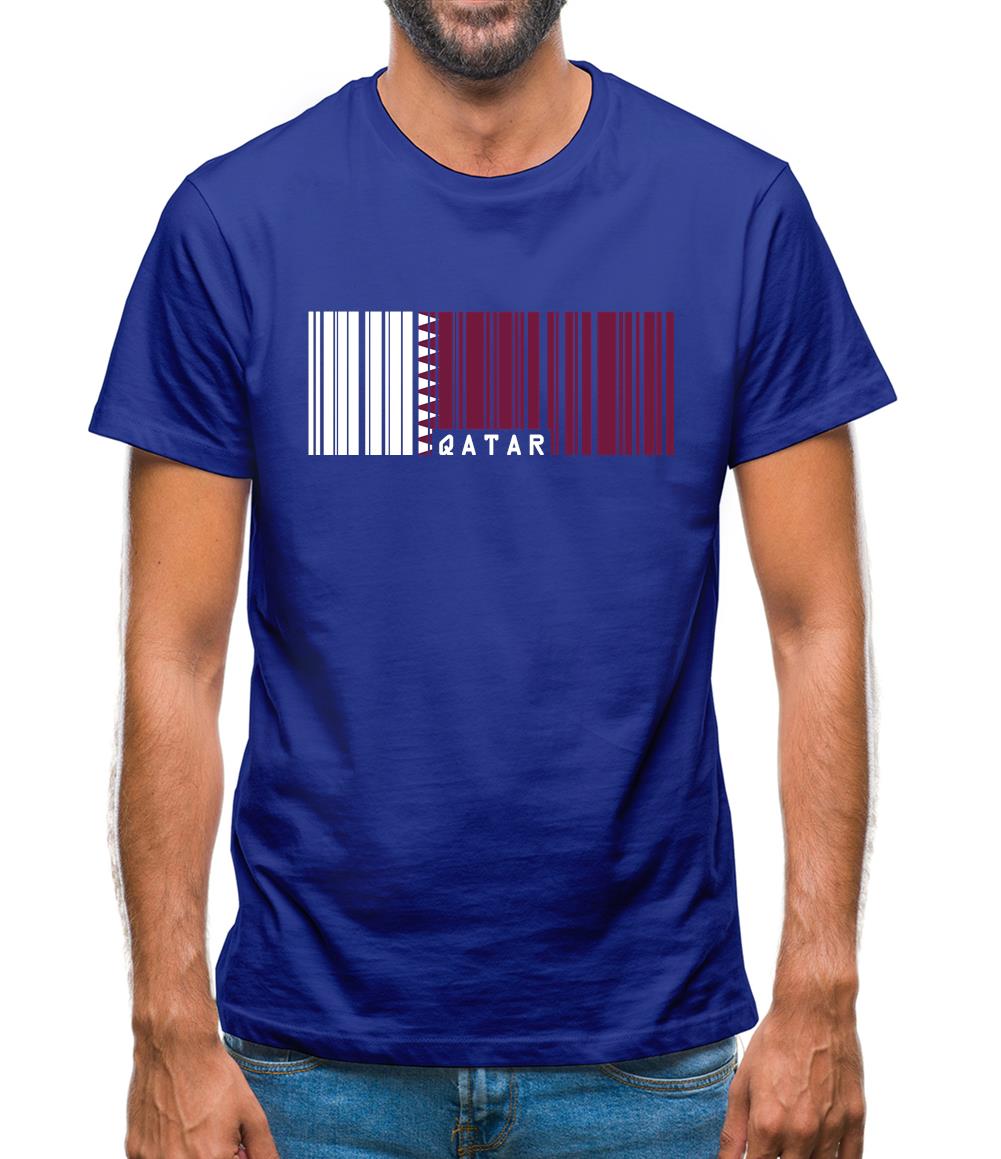Qatar Barcode Style Flag Mens T-Shirt Qatar Barcode Style Flag Mens T-Shirt