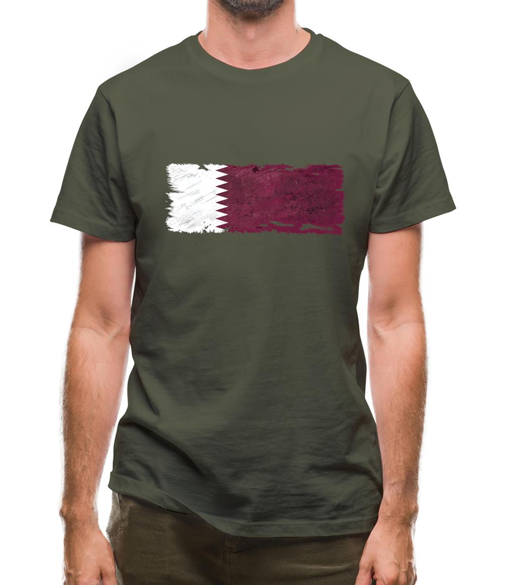Qatar Grunge Style Flag Mens T-Shirt Qatar Grunge Style Flag Mens T-Shirt