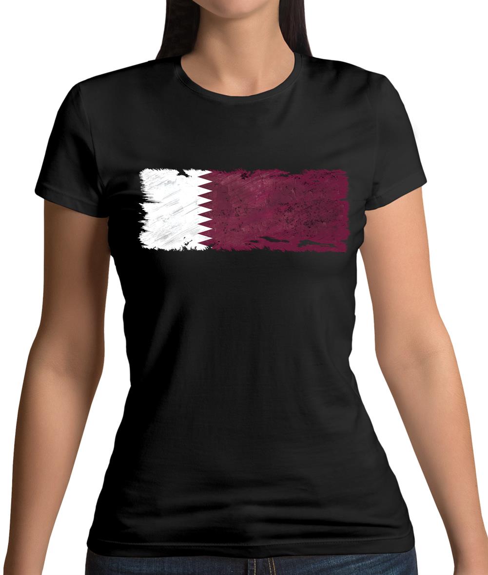 Qatar Grunge Style Flag Womens T-Shirt Qatar Grunge Style Flag Womens T-Shirt