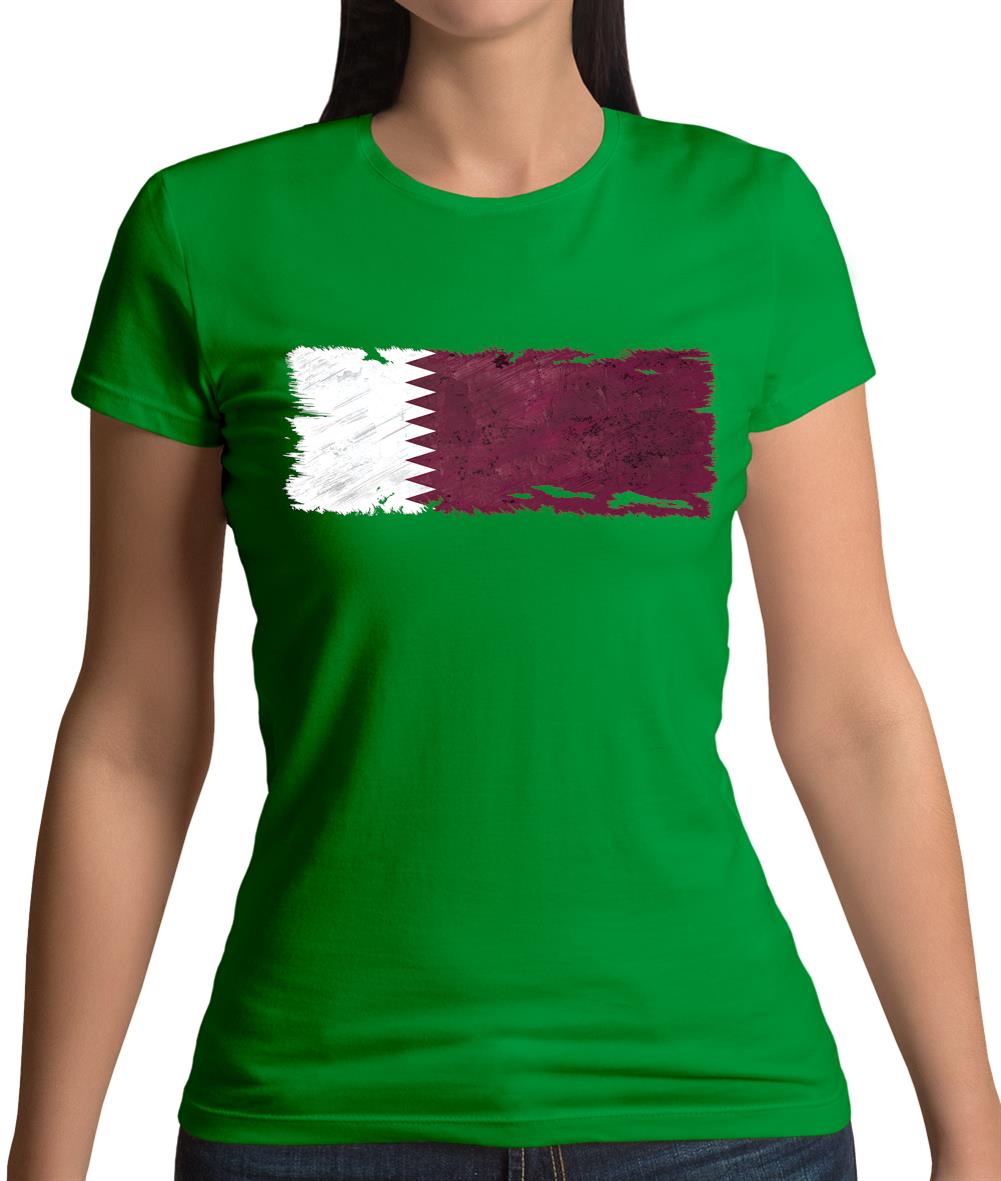 Qatar Grunge Style Flag Womens T-Shirt Qatar Grunge Style Flag Womens T-Shirt