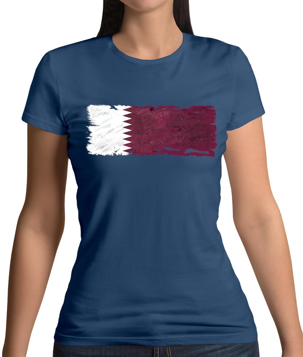 Qatar Grunge Style Flag Womens T-Shirt Qatar Grunge Style Flag Womens T-Shirt