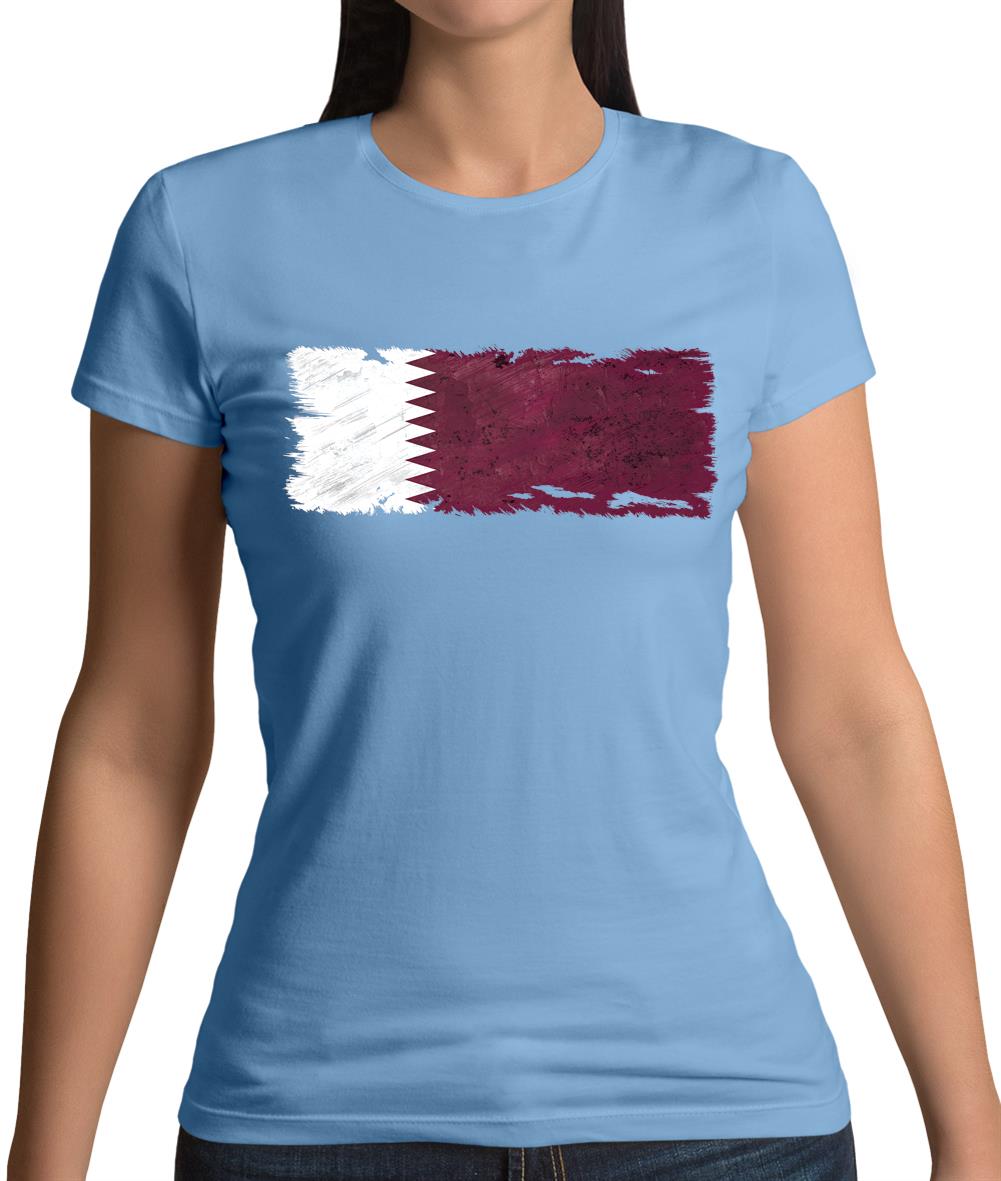 Qatar Grunge Style Flag Womens T-Shirt Qatar Grunge Style Flag Womens T-Shirt